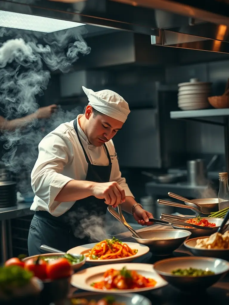 A short, engaging video clip of a chef preparing a delicious meal with fresh ingredients, highlighting culinary artistry.