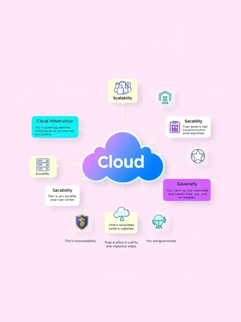 A beautifully illustrated infographic explaining the benefits of using cloud computing for small businesses.